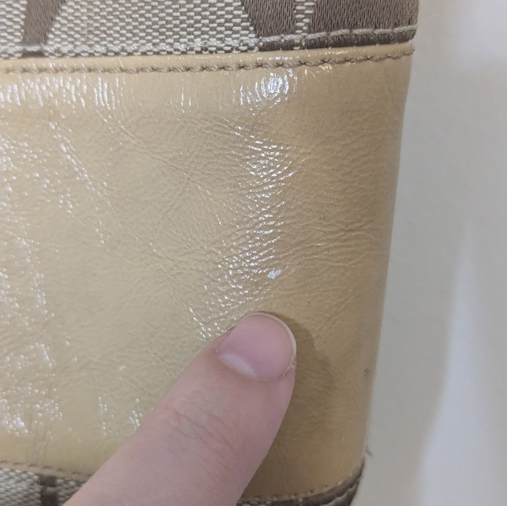 Coach Hallie Signature Canvas Large Shoulder Bag - Brown, tan, pink - Picture 3 of 11